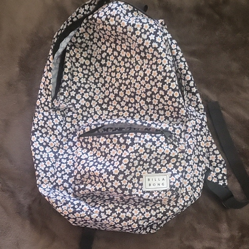 Billabong Black and White Floral Backpack (FULLSIZE)